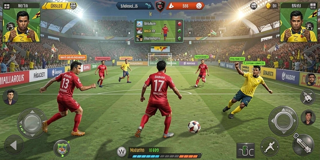 Gambar pertama menunjukkan karakter utama dalam aksi.